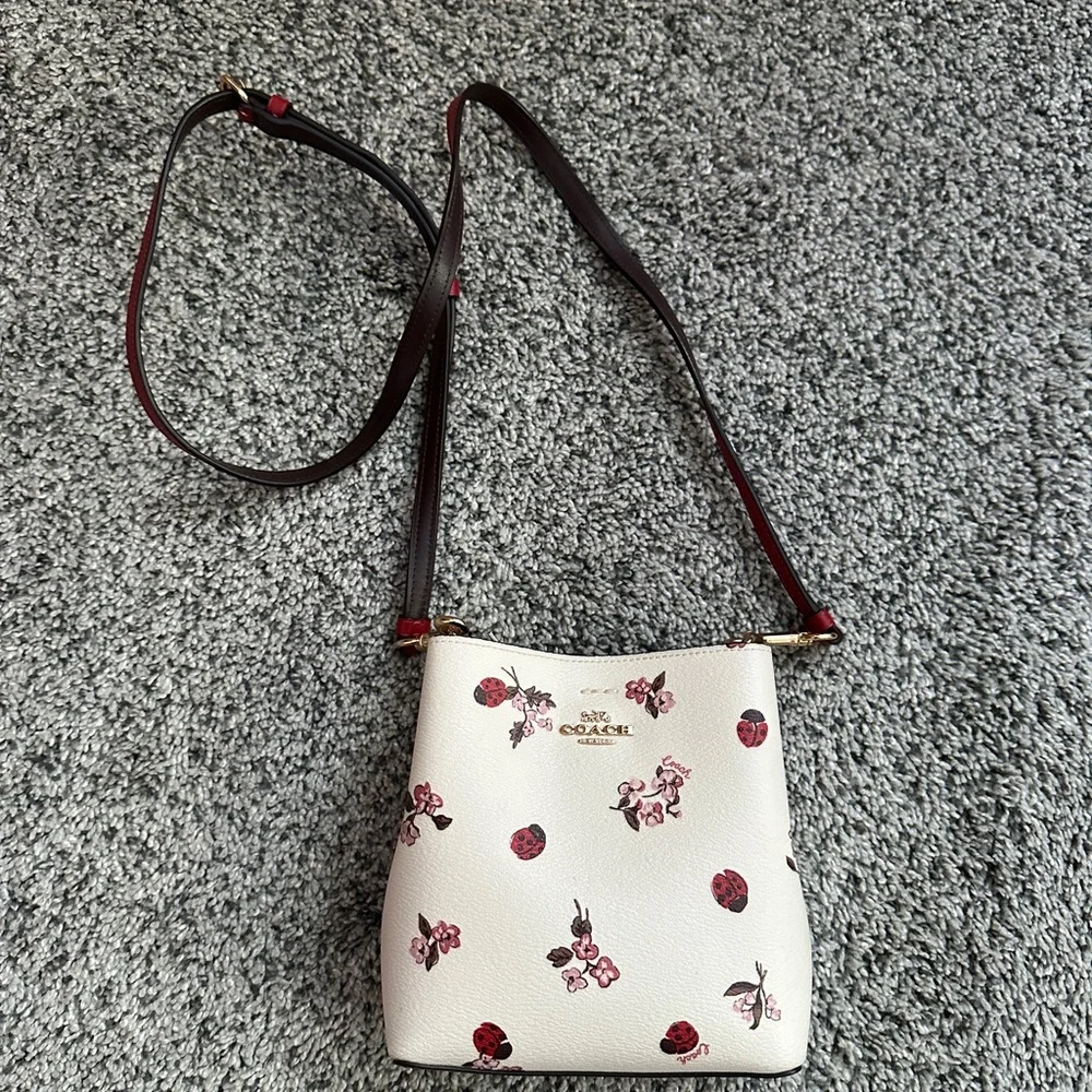 Coach Cream and Red Floral Crossbody Bag - Picture 1 of 4